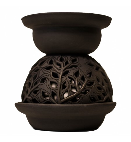 Aromaterapinė žvakidė iš juodosios keramikos